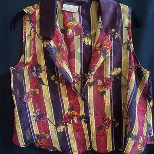 Color block stripped gold and floral